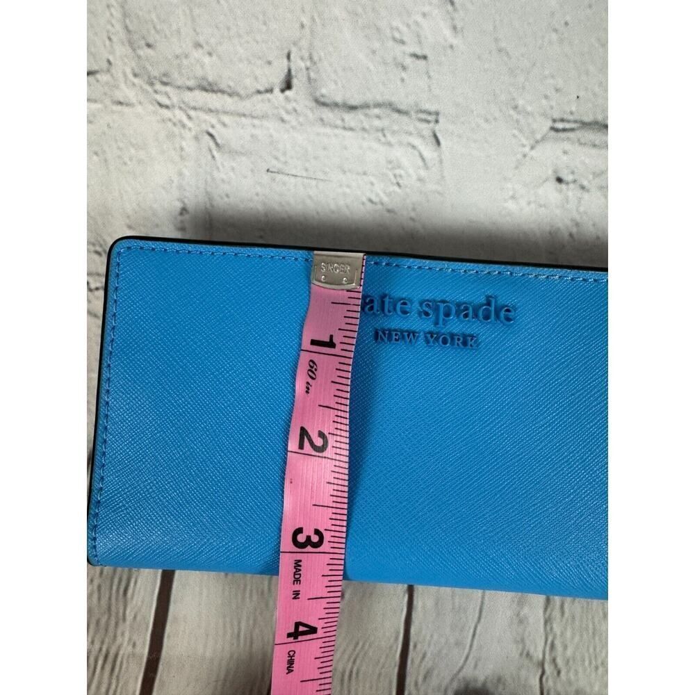 KATE SPADE NEW YORK Cameron blue saffiano leather logo wallet NEW - Picture 7 of 8